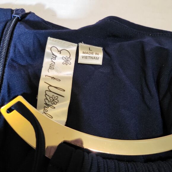 Emma & Michele Jumpsuit Blue Metal Gold Detail Wide Leg Sleeveless - Picture 5 of 5